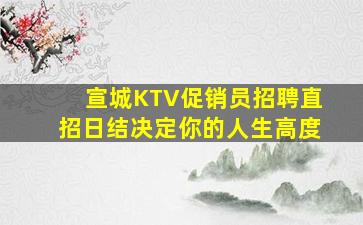 宣城KTV促销员招聘直招日结决定你的人生高度